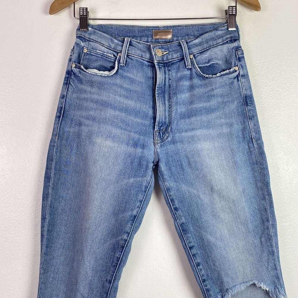 MOTHER The Stunner Zip Ankle Step Fray Exposed Secret Sister Jeans 27 Raw Hem - Picture 3 of 13